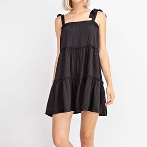 LeLis Black Tiered Tie Dress
